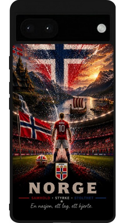 Google Pixel 6a Case Hülle - Silikon schwarz Fussball Norwegen splash 2026