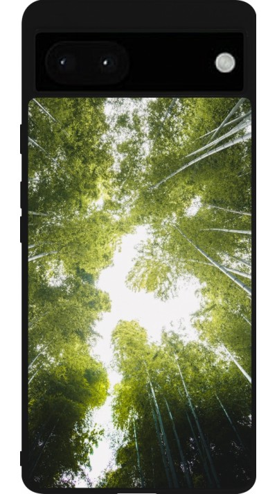Google Pixel 6a Case Hülle - Silikon schwarz Spring 23 forest blue sky
