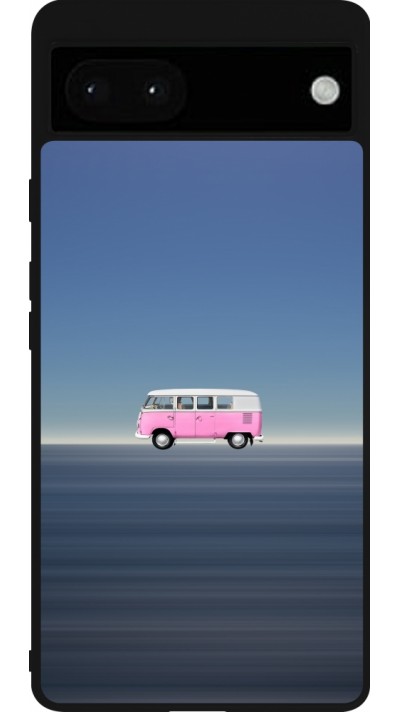 Google Pixel 6a Case Hülle - Silikon schwarz Spring 23 pink bus