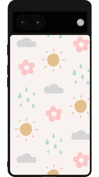 Coque Google Pixel 6a - Silicone rigide noir Spring 23 weather