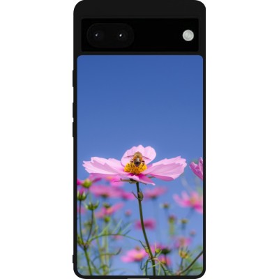 Coque Google Pixel 6a - Silicone rigide noir Bee on a flower Spring 2026
