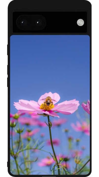 Google Pixel 6a Case Hülle - Silikon schwarz Bee on a flower Spring 2026