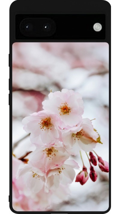 Google Pixel 6a Case Hülle - Silikon schwarz Cherry tree Spring 2026