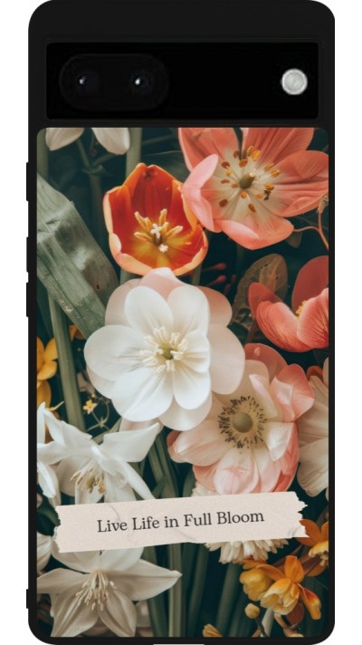 Google Pixel 6a Case Hülle - Silikon schwarz Full Bloom Spring 2026