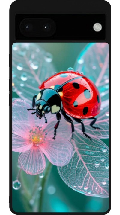 Google Pixel 6a Case Hülle - Silikon schwarz Ladybird in bloom Spring 2026
