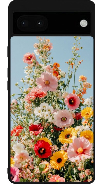 Google Pixel 6a Case Hülle - Silikon schwarz Spring flowers Spring 2026