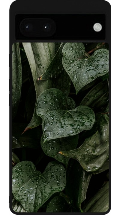 Google Pixel 6a Case Hülle - Silikon schwarz Spring 23 fresh plants