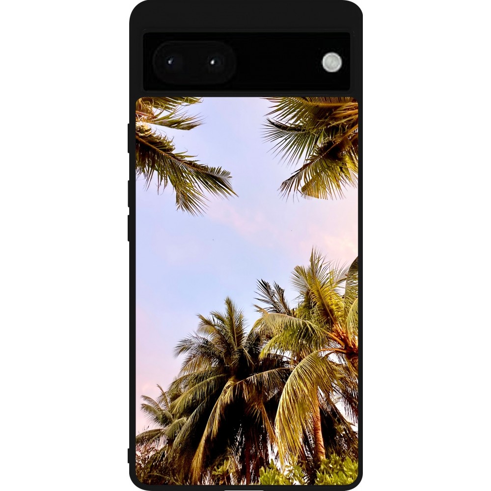 Google Pixel 6a Case Hülle - Silikon schwarz Summer 2023 palm tree vibe