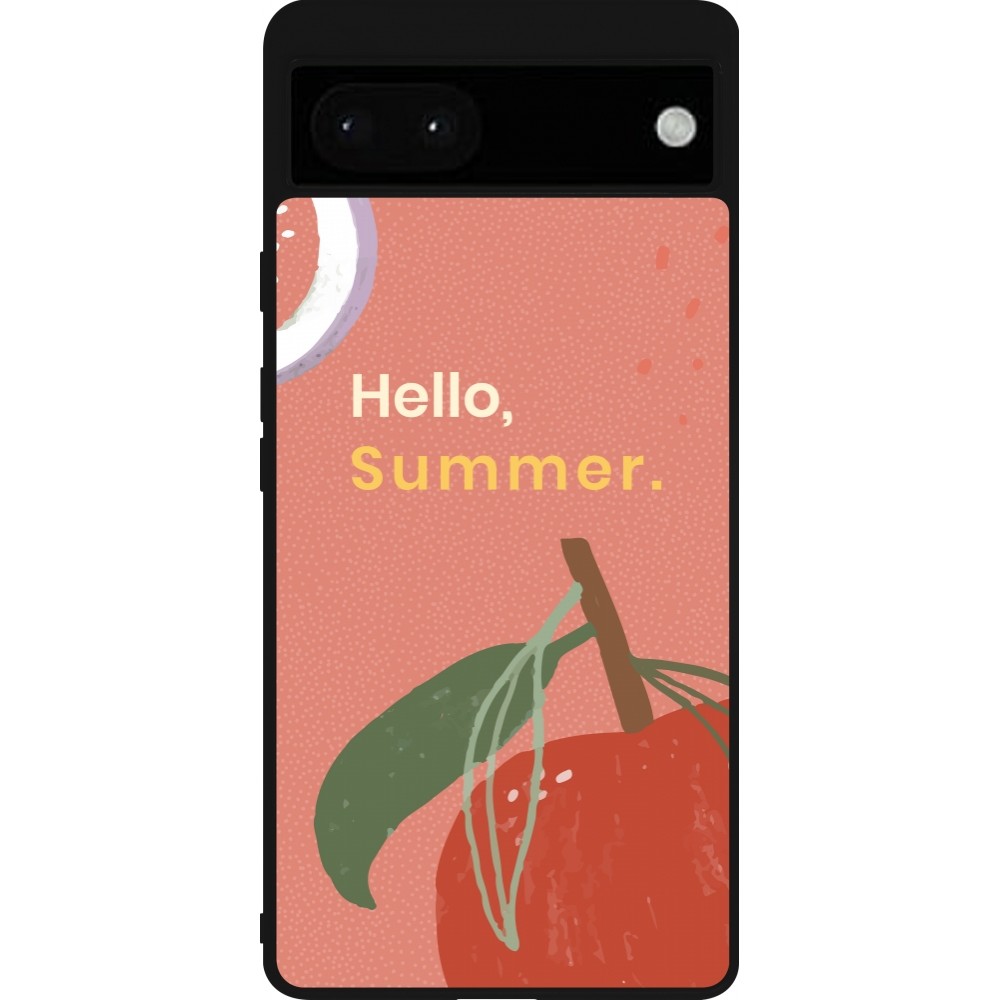 Coque Google Pixel 6a - Silicone rigide noir Summer 2025 Hello summer