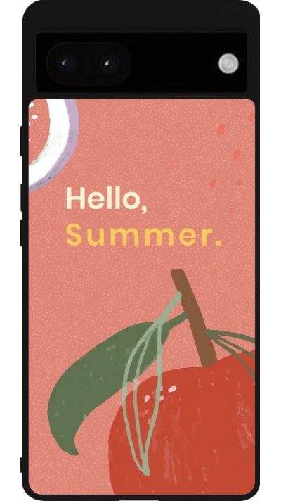 Coque Google Pixel 6a - Silicone rigide noir Summer 2025 Hello summer