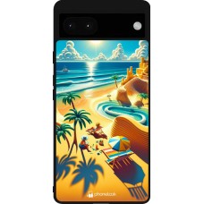 Google Pixel 6a Case Hülle - Silikon schwarz Sonnenuntergang Brise