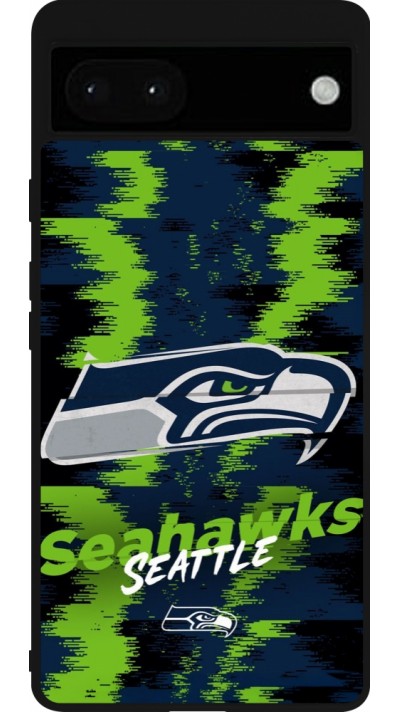 Coque Google Pixel 6a - Silicone rigide noir Super Bowl 26 Seattle 2