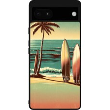 Google Pixel 6a Case Hülle - Silikon schwarz Surf Paradise