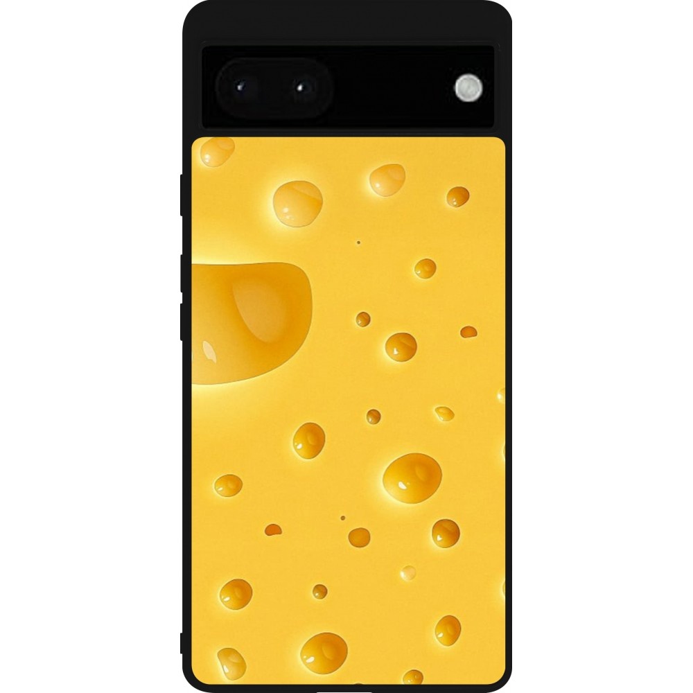Coque Google Pixel 6a - Silicone rigide noir Fête Nationale Suisse Cheese