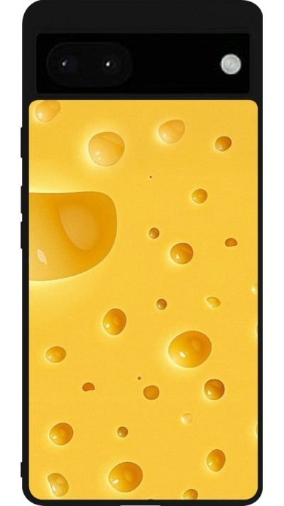 Coque Google Pixel 6a - Silicone rigide noir Fête Nationale Suisse Cheese