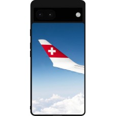 Coque Google Pixel 6a - Silicone rigide noir Fête Nationale Suisse Sky Swiss Flag