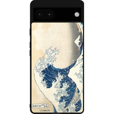 Coque Google Pixel 6a - Silicone rigide noir Tableau art - La Grande Vague de Kanagawa - Hokusai
