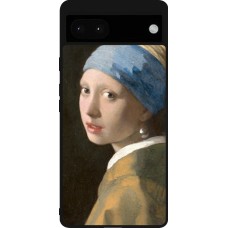 Google Pixel 6a Case Hülle - Silikon schwarz Kunstbild - Das Mädchen mit dem Perlenohrring - Jan Vermeer