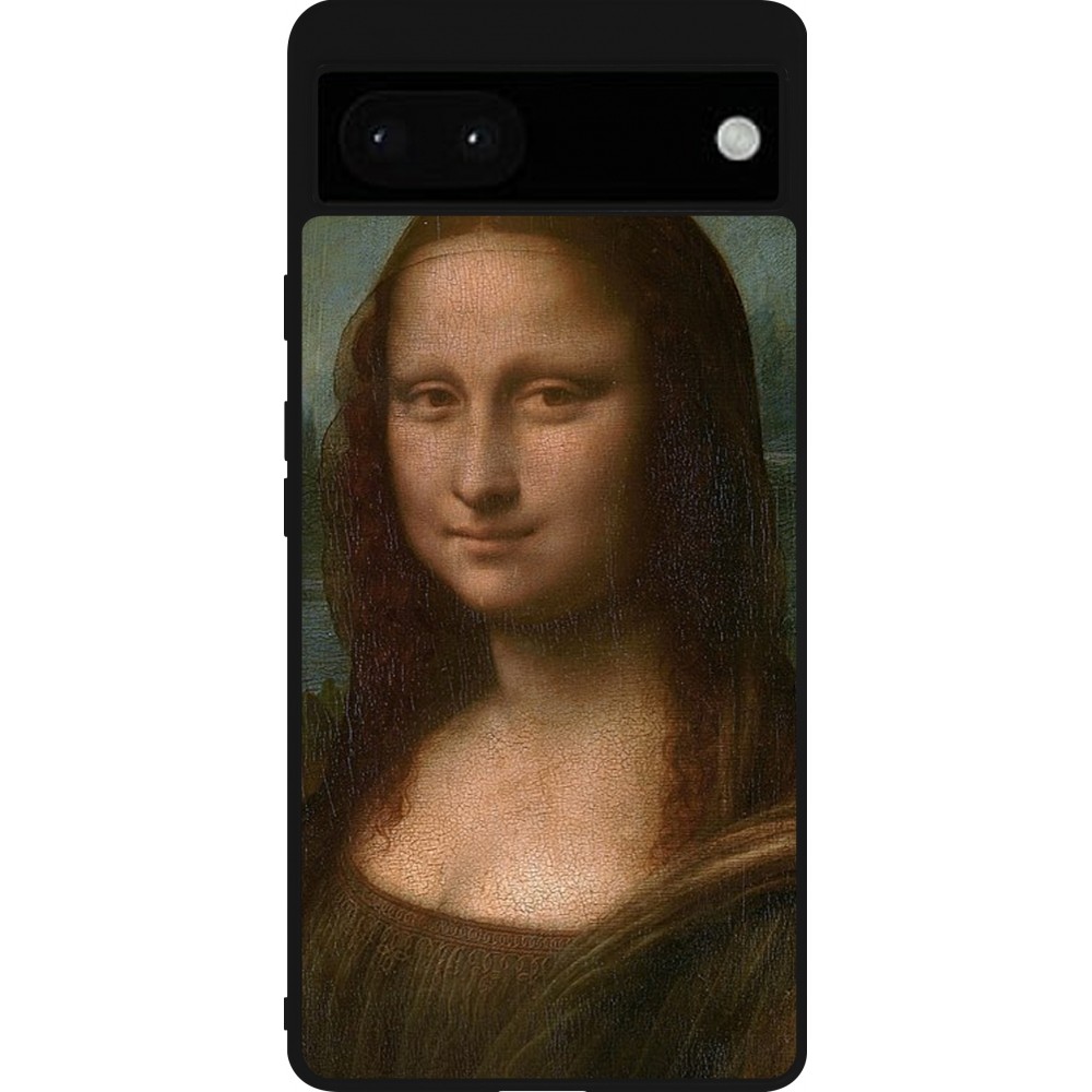 Google Pixel 6a Case Hülle - Silikon schwarz Kunstbild - Mona Lisa - Leonardo de Vinci
