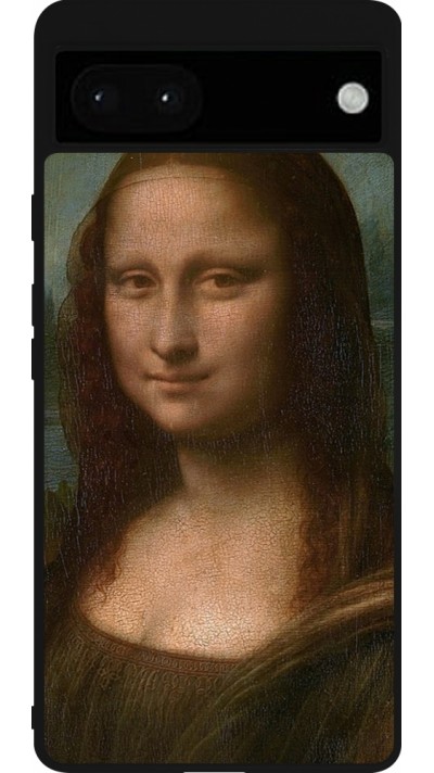 Coque Google Pixel 6a - Silicone rigide noir Tableau art - La Joconde - Léonard de Vinci