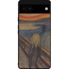 Google Pixel 6a Case Hülle - Silikon schwarz Kunstbild - Der Schrei - Edvard Munch