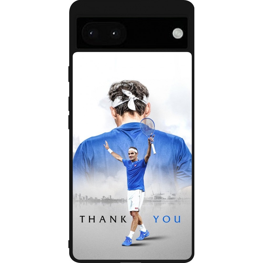 Google Pixel 6a Case Hülle - Silikon schwarz Thank you Roger