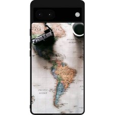 Google Pixel 6a Case Hülle - Silikon schwarz Travel 01