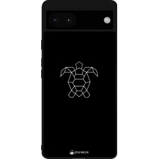 Google Pixel 6a Case Hülle - Silikon schwarz Turtles lines on black