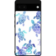 Google Pixel 6a Case Hülle - Silikon schwarz Turtles pattern watercolor