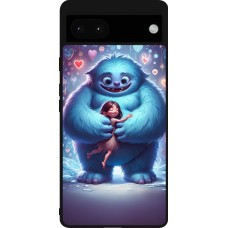Google Pixel 6a Case Hülle - Silikon schwarz Valentin 2024 Flauschige Liebe