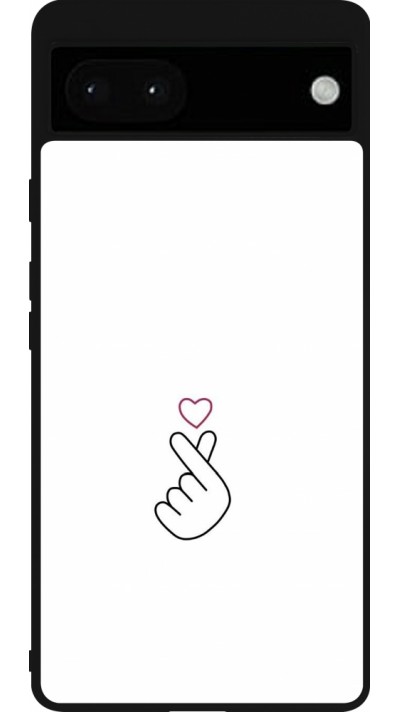 Coque Google Pixel 6a - Silicone rigide noir Valentine 2024 heart by Millennials