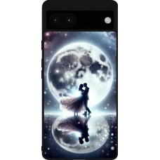Google Pixel 6a Case Hülle - Silikon schwarz Valentin 2024 Liebe unter dem Mond