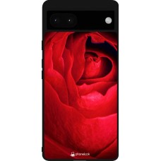 Coque Google Pixel 6a - Silicone rigide noir Valentine 2022 Rose