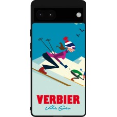 Google Pixel 6a Case Hülle - Silikon schwarz Verbier Ski Downhill
