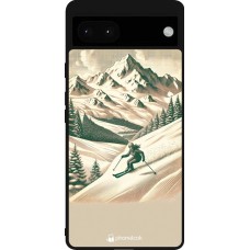 Google Pixel 6a Case Hülle - Silikon schwarz Vintage Skiberg