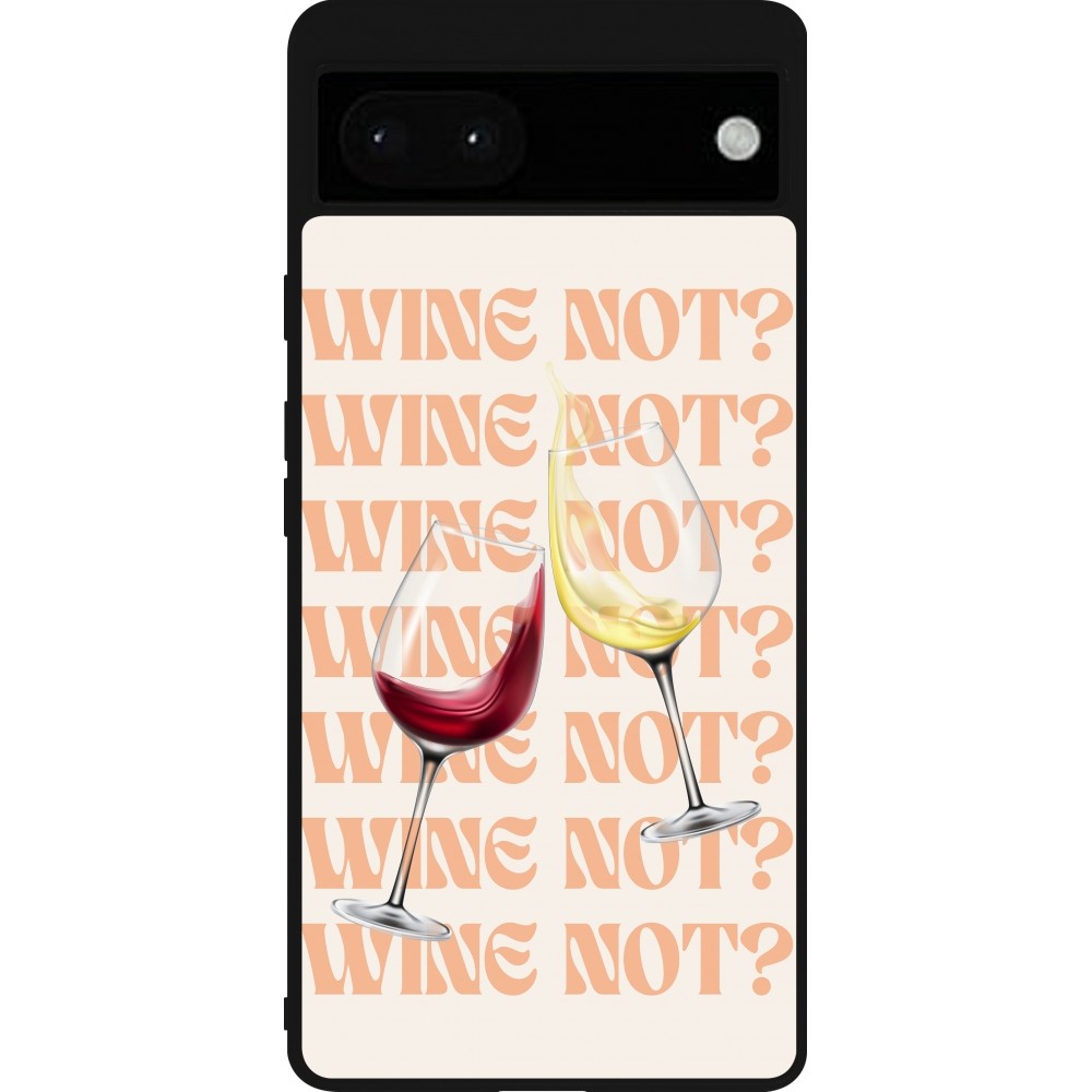 Google Pixel 6a Case Hülle - Silikon schwarz Wine not