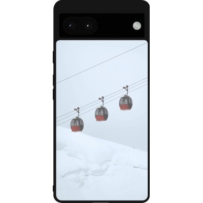 Google Pixel 6a Case Hülle - Silikon schwarz Winter 22 ski lift