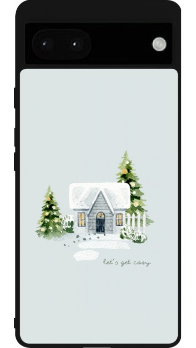 Google Pixel 6a Case Hülle - Silikon schwarz Winter 25 Cosy House