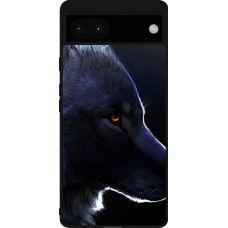 Coque Google Pixel 6a - Silicone rigide noir Wolf Shape
