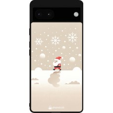 Google Pixel 6a Case Hülle - Silikon schwarz Weihnachten 2023 Minimalistischer Weihnachtsmann
