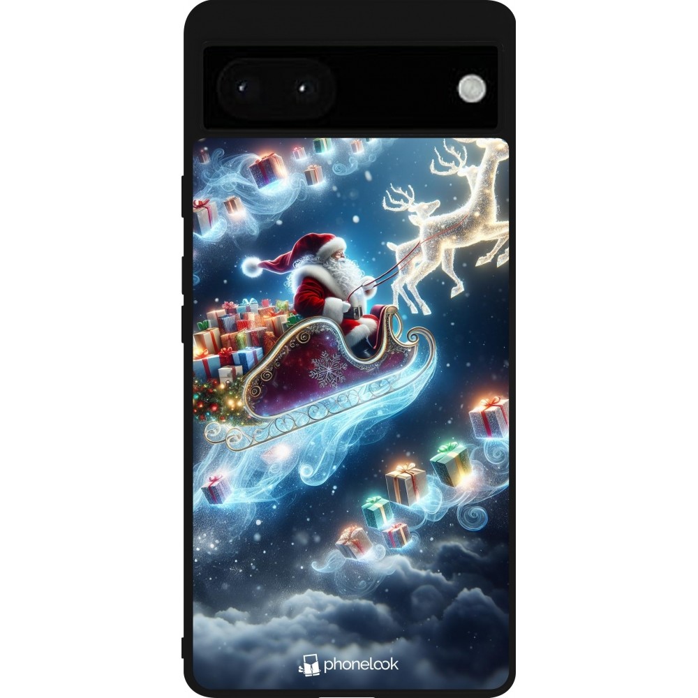 Google Pixel 6a Case Hülle - Silikon schwarz Weihnachten 2023 Verzauberter Weihnachtsmann