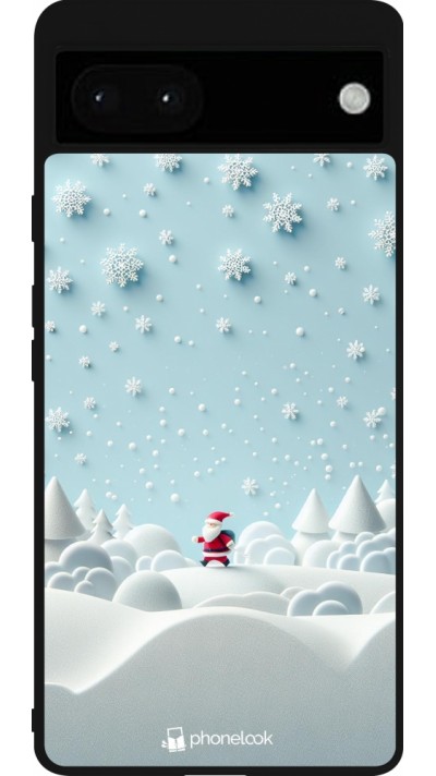 Google Pixel 6a Case Hülle - Silikon schwarz Weihnachten 2023 Kleiner Vater Schneeflocke