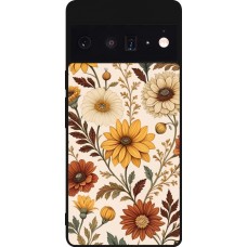 Google Pixel 6 Pro Case Hülle - Silikon schwarz Autumn 25 Flower pattern