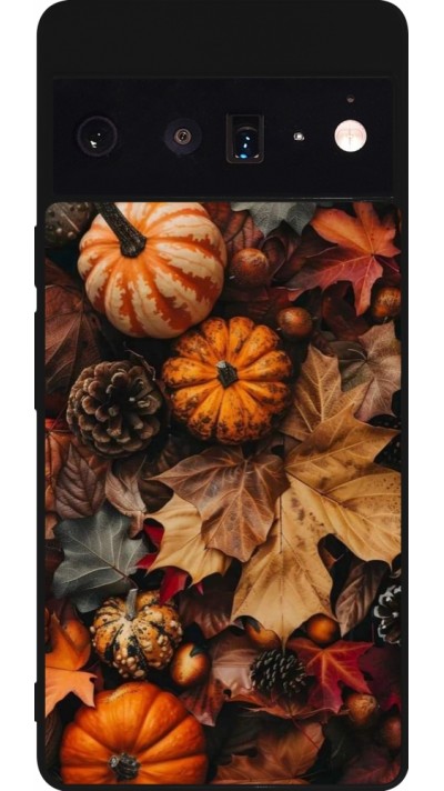 Google Pixel 6 Pro Case Hülle - Silikon schwarz Autumn 25 Pumpkin