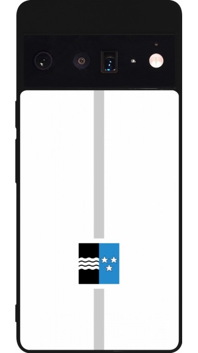 Coque Google Pixel 6 Pro - Silicone rigide noir Canton AG blanc