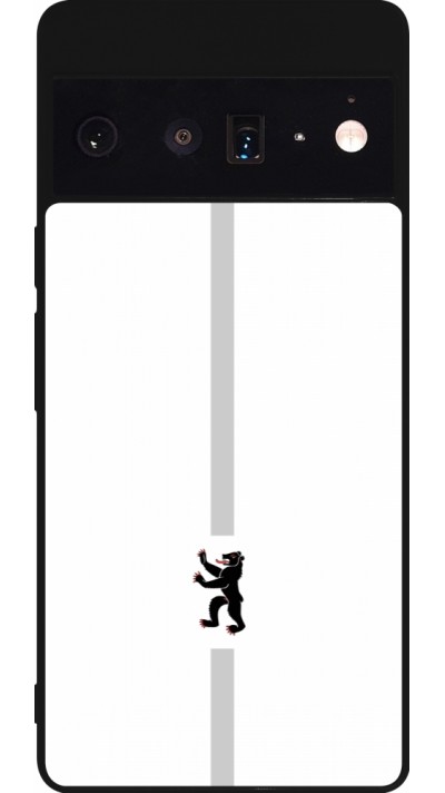 Coque Google Pixel 6 Pro - Silicone rigide noir Canton AI blanc