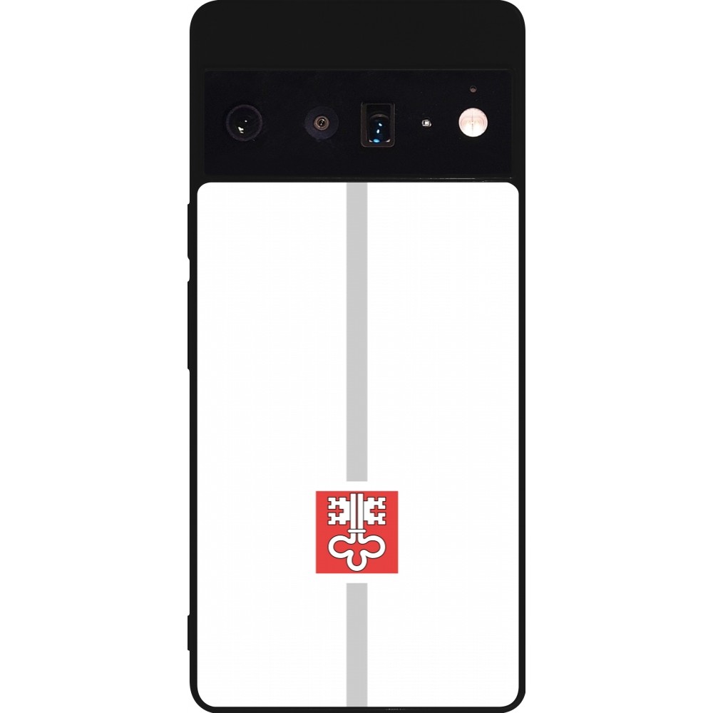Coque Google Pixel 6 Pro - Silicone rigide noir Canton NW blanc