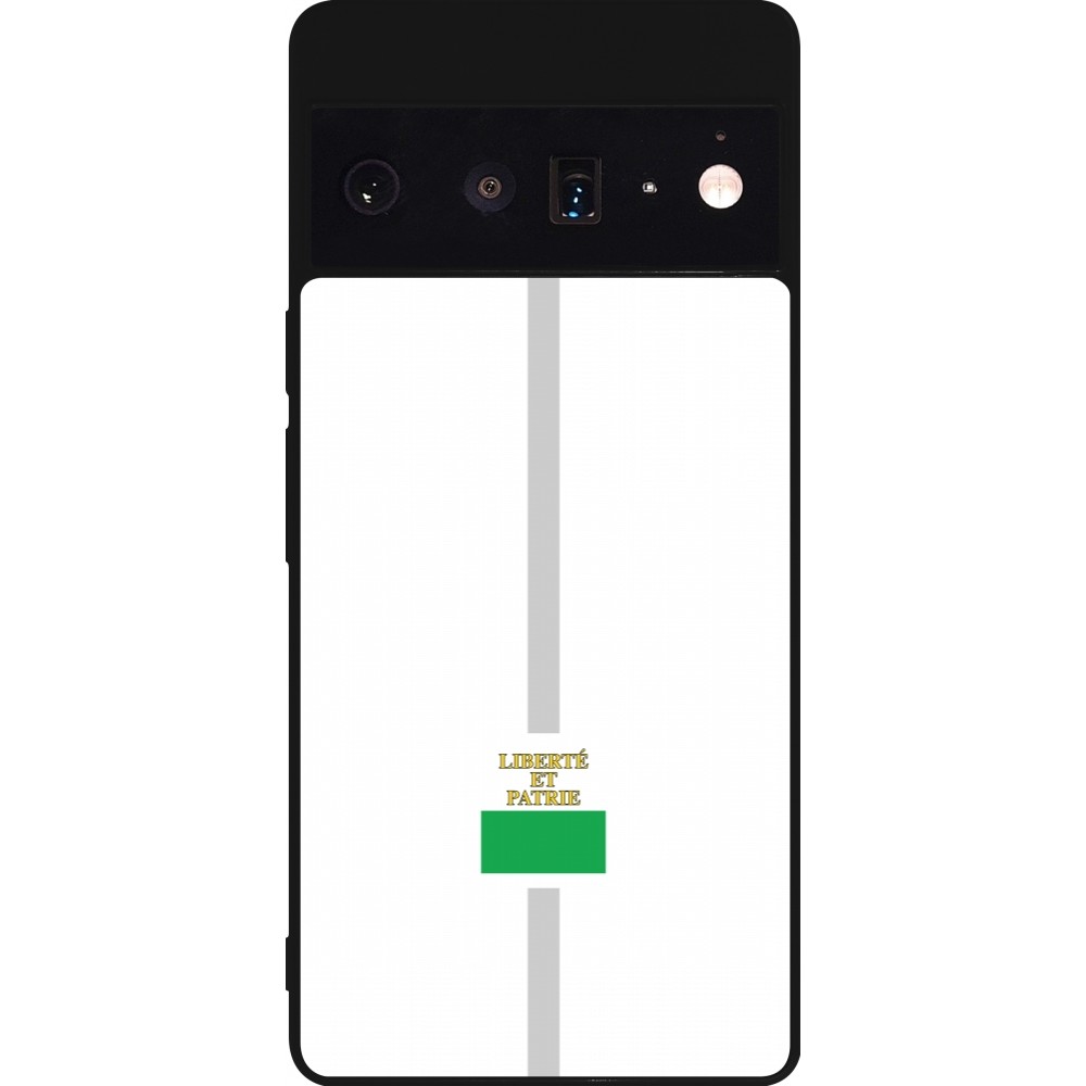 Coque Google Pixel 6 Pro - Silicone rigide noir Canton VD blanc