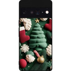 Coque Google Pixel 6 Pro - Silicone rigide noir Christmas 25 Christmas textiles