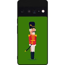 Coque Google Pixel 6 Pro - Silicone rigide noir Christmas 25 Nutcracker Green